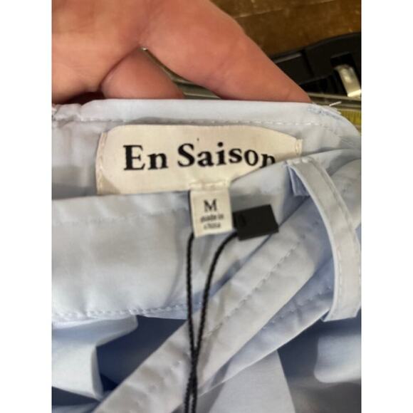 EN SAISON Abigail Midi Skirt Set Pleated Medium & Bralette Small Sky Blue NWT - Picture 6 of 10